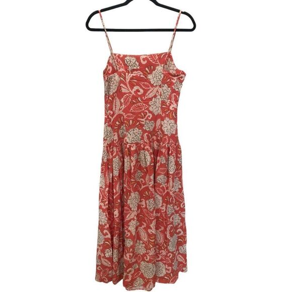 Zara Womens Midi Dress Strappy Size M Red Floral Sleeveless 2183/065 NWOT - Picture 5 of 10